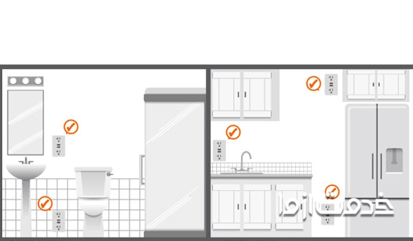 فاصله پریز برق از شیر آب